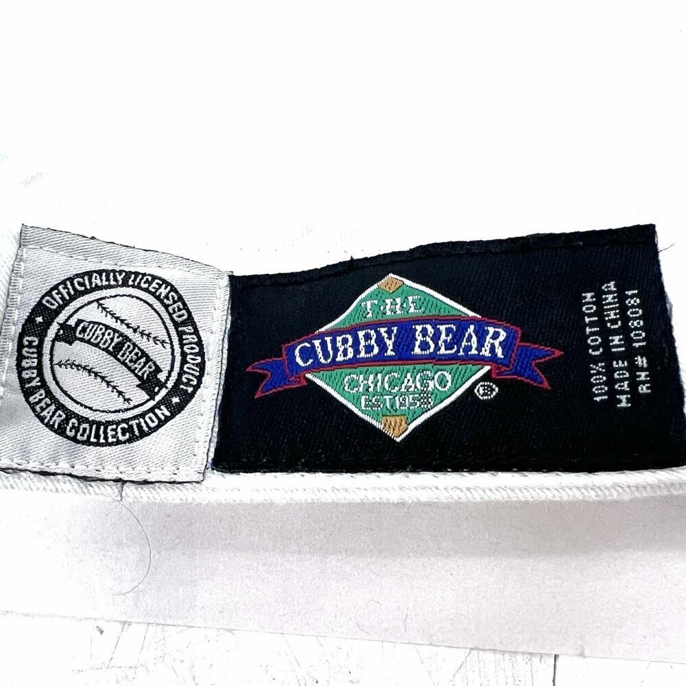 The Cubby Bear Chicago Wrigleyville Baseball White Visor Cap Hat Adjustable - Picture 7 of 7